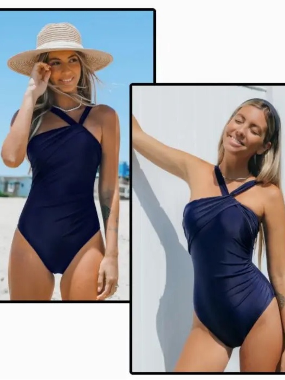 Cupshe Women’s Navy Twist-Front One-Piece Swimsuit